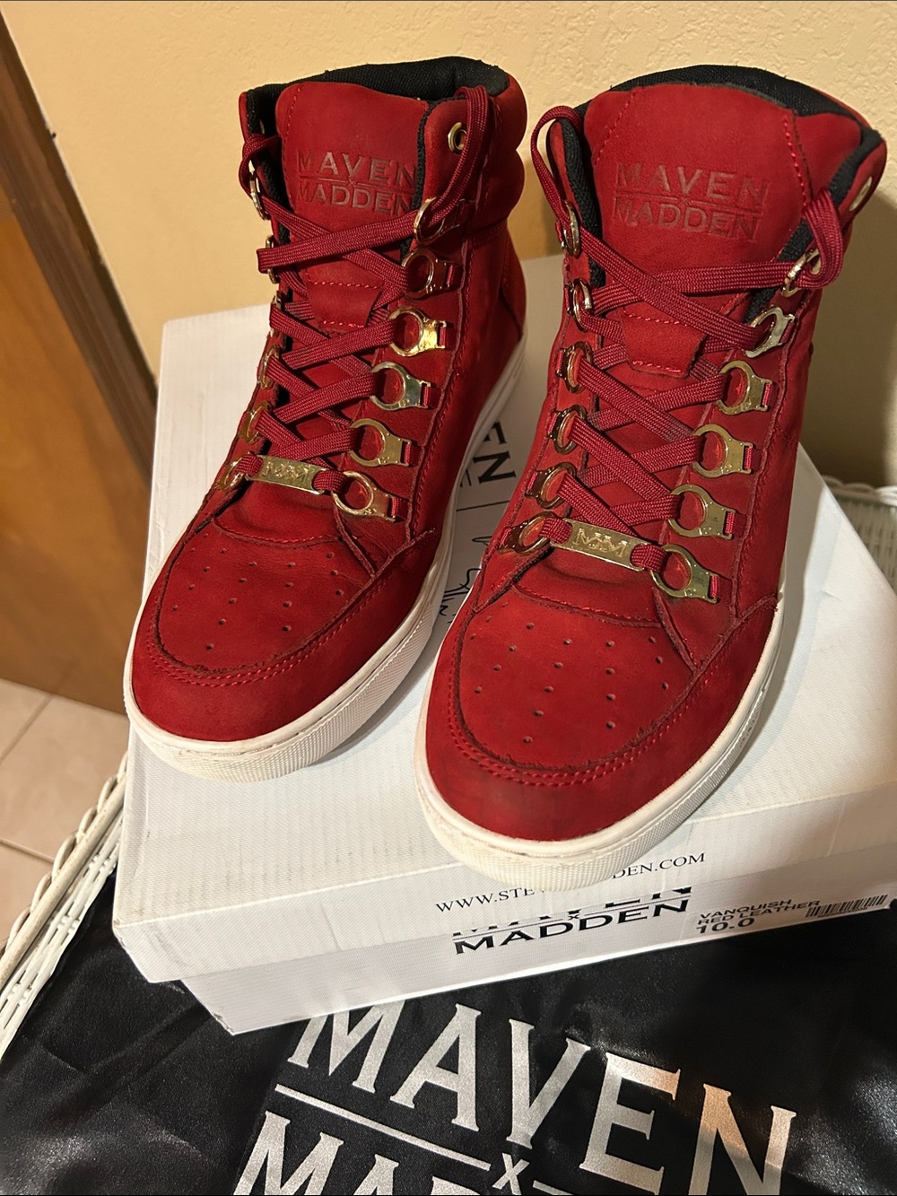 Steve Madden Red High-Top Athletic Sneakers